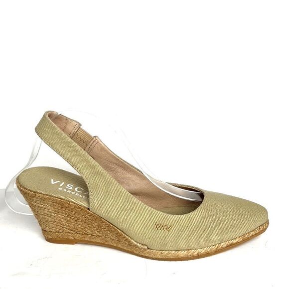 NWOB VISCATA  Barcelona Canvas Sandal Wedged Canvas Espadrilles sz 38 US 6,5 - 7 - Picture 1 of 16
